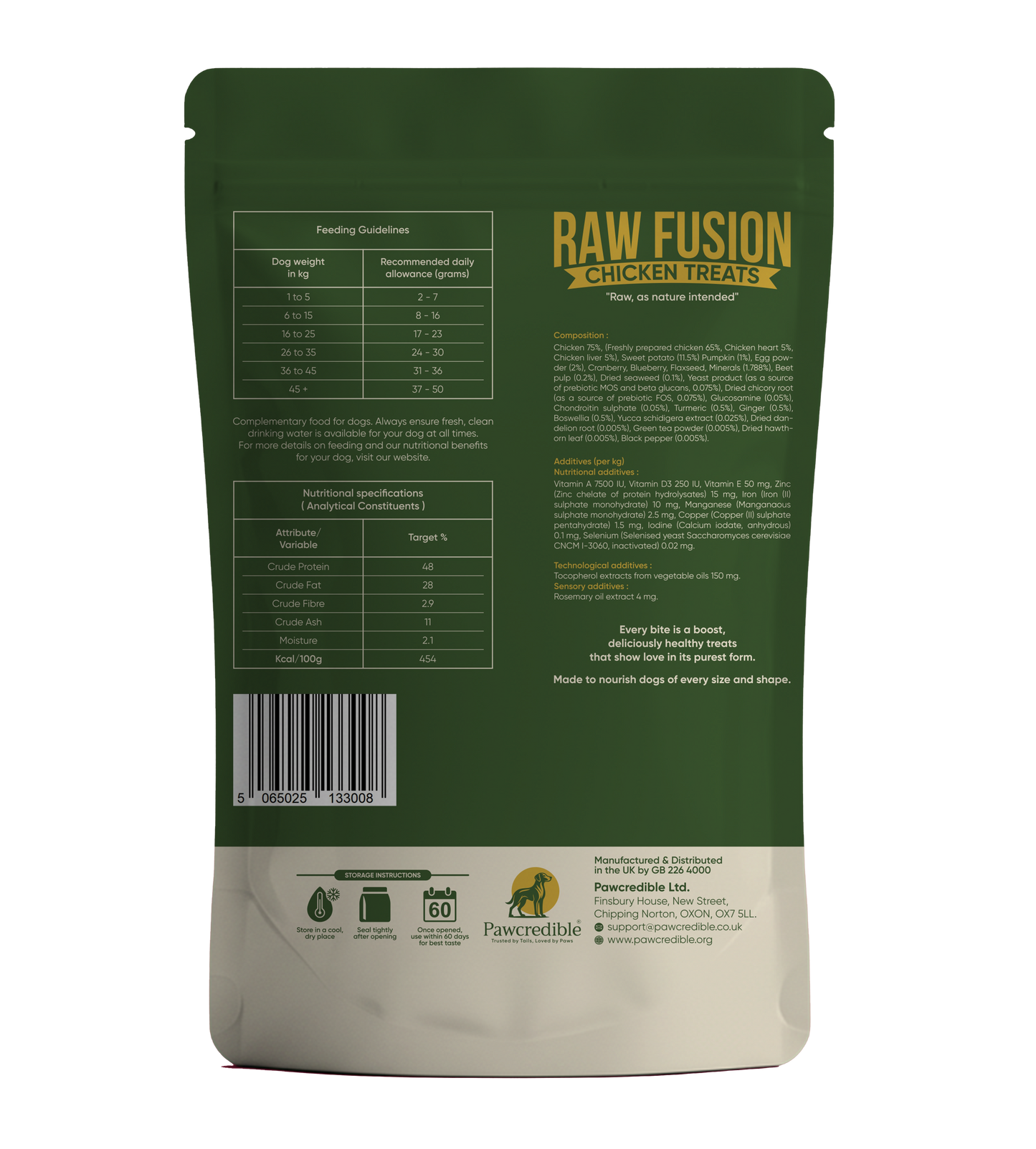 Pawcredible Raw Fusion Freeze-Dried Dog Treats (Pack of 40)