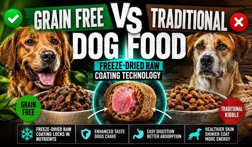 Grain-Free vs Traditional Food: Freeze-Dried Raw Coating Technology