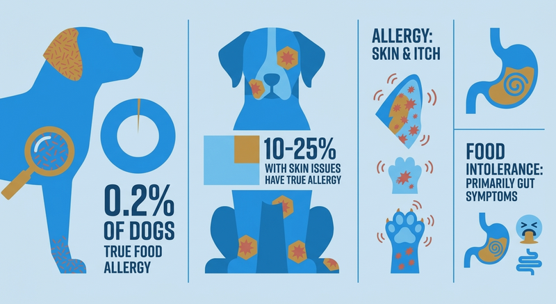 Food Allergy vs Food Intolerance in Dogs: How to Tell the Difference and What to Do